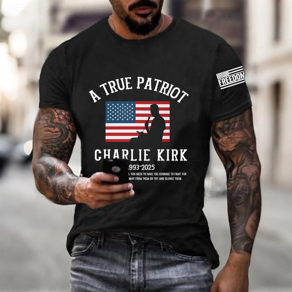 Men's Printed Short Sleeve T-Shirt Men's Loose Casual Short Sleeve Top