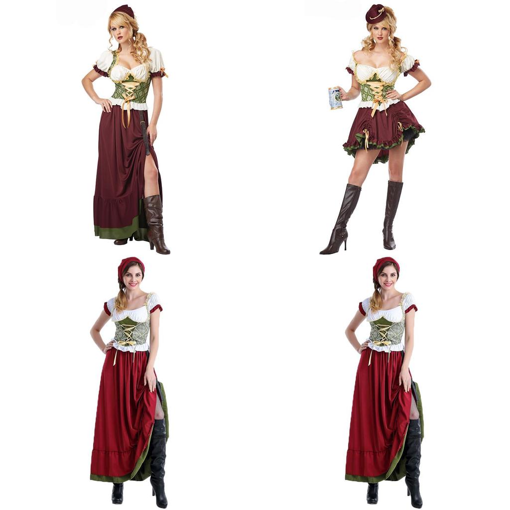 Октоберфест Баварское Дирндль Костюм Косплей Пивной Девушки С Пышными Рукавами