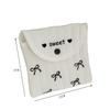 Mini Sanitary Pad Pouch Sweet Bowknot Embroidery Cosmetic Bag Portable Bowknot Storage Bag  Women