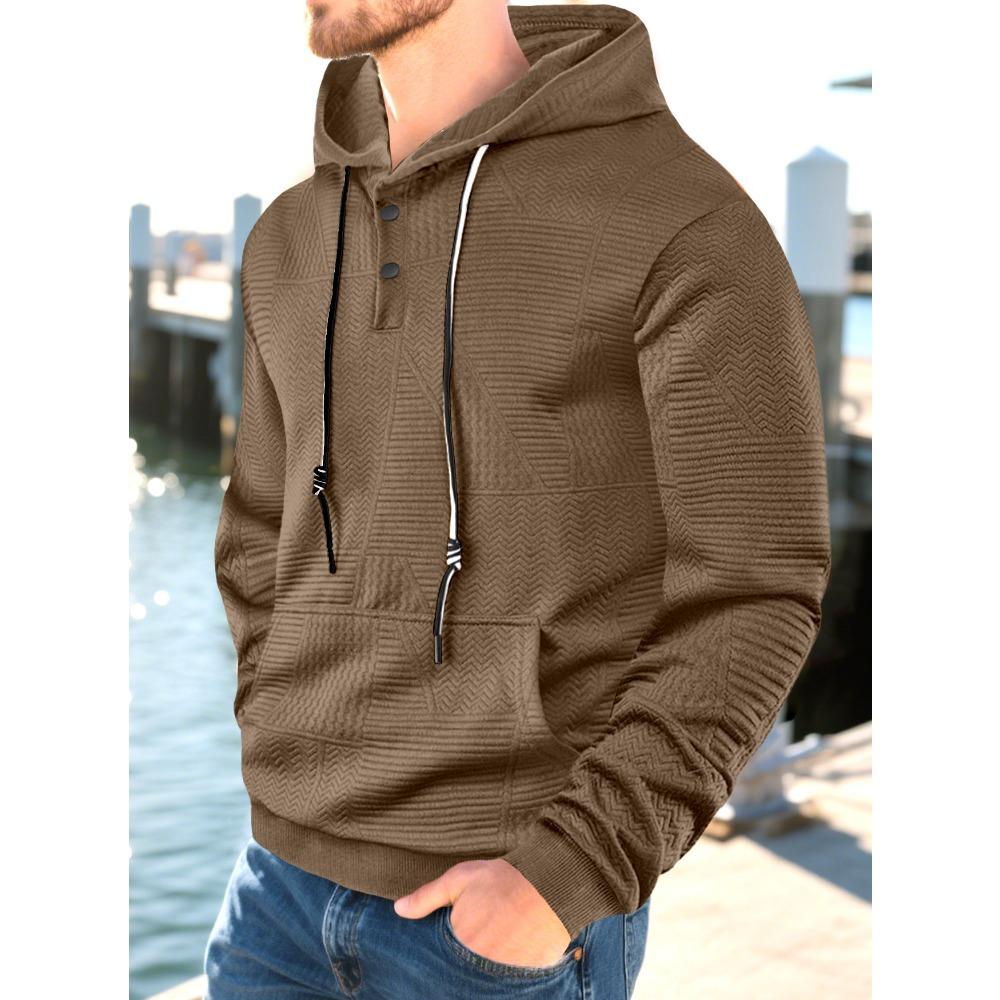 Spring and Autumn New Pullover Solid Color Casual Sports Loose Trendy Long Sleeve Hoodie Men