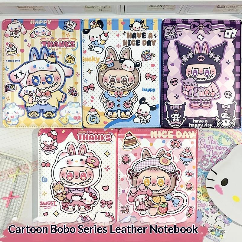 Cartoon Cloth A5 Color Page Leather Book Handbook Student Diary Notebook Notebook Sub Color Page Book