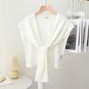 Korean Summer Air Conditioning Fake Collar Neck Guard Scarf Female Knit Thin Autumn Knotted Cape Sunscreen Shawl For Women