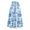 Women's Ruffled Spring Casual Long Skirt Plain Color Skirt Retro Pleated Skirt