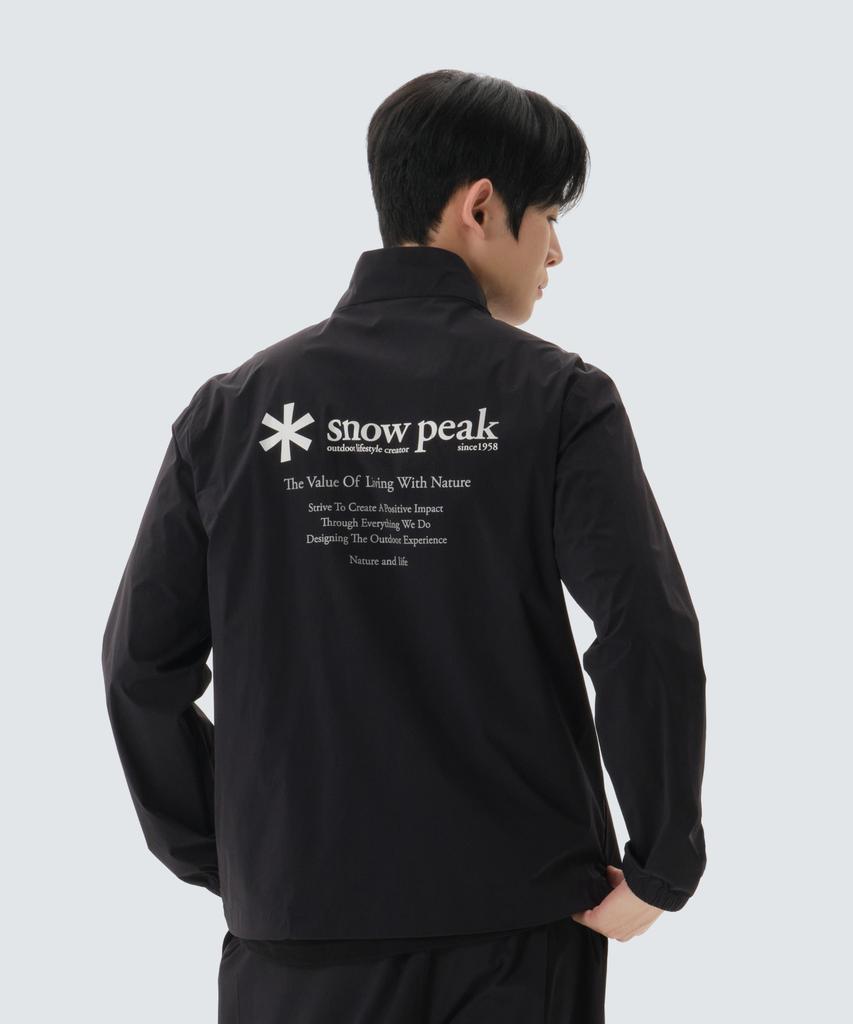 Snowpeak Apparel Тонкая технологичная ветровка с воротником-стойкой, из ткани, Черная (S24Mmswb34)