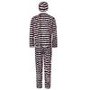 Полосатый костюм заключенного на Хэллоуин для детей и взрослых - Тема ужасов для Фестиваля призраков с дизайном пятен крови