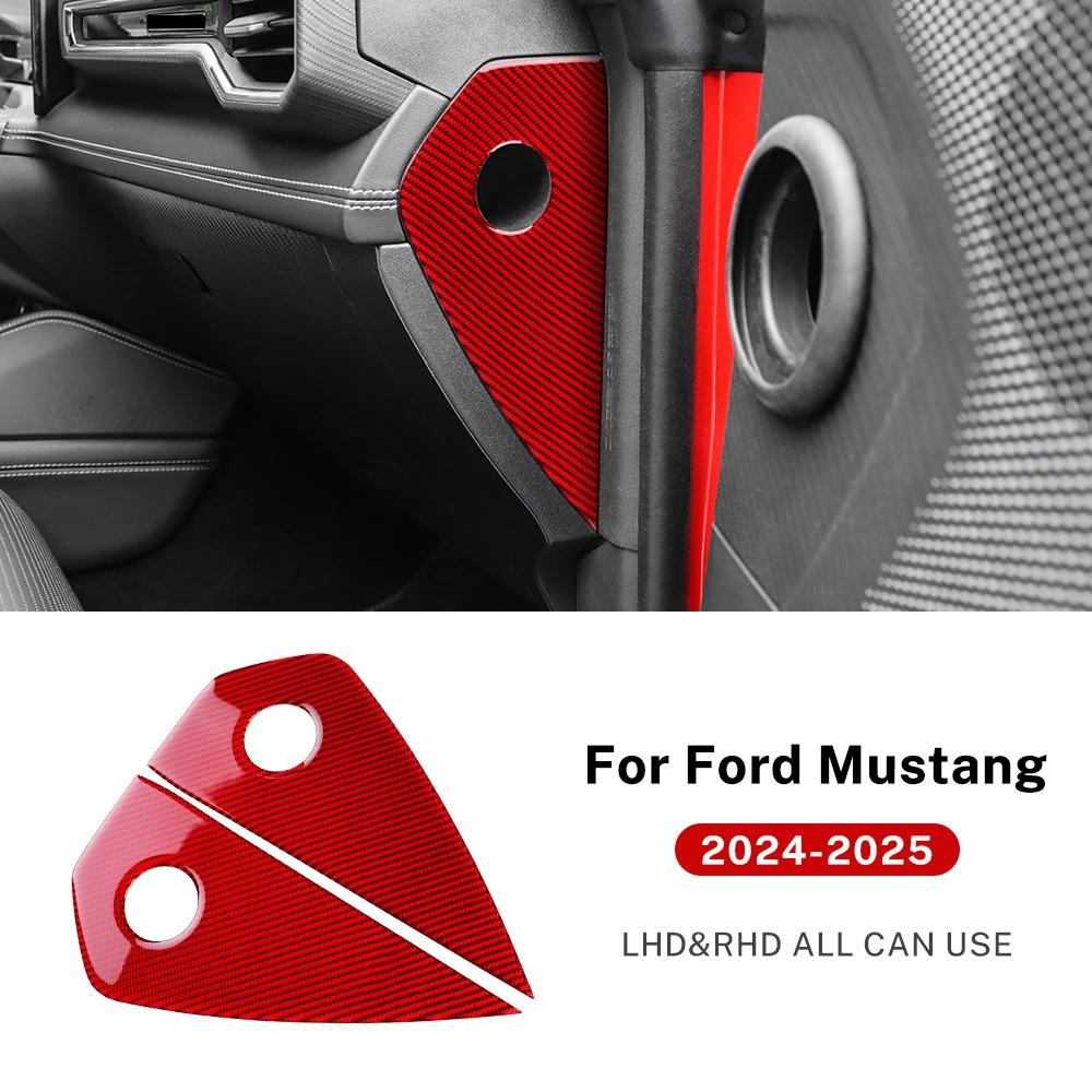 For Ford Mustang GT 2024 2025 Real Soft Carbon Fiber Sticker LHD RHD Car Instrument Side Panel Interior Trim Accessories