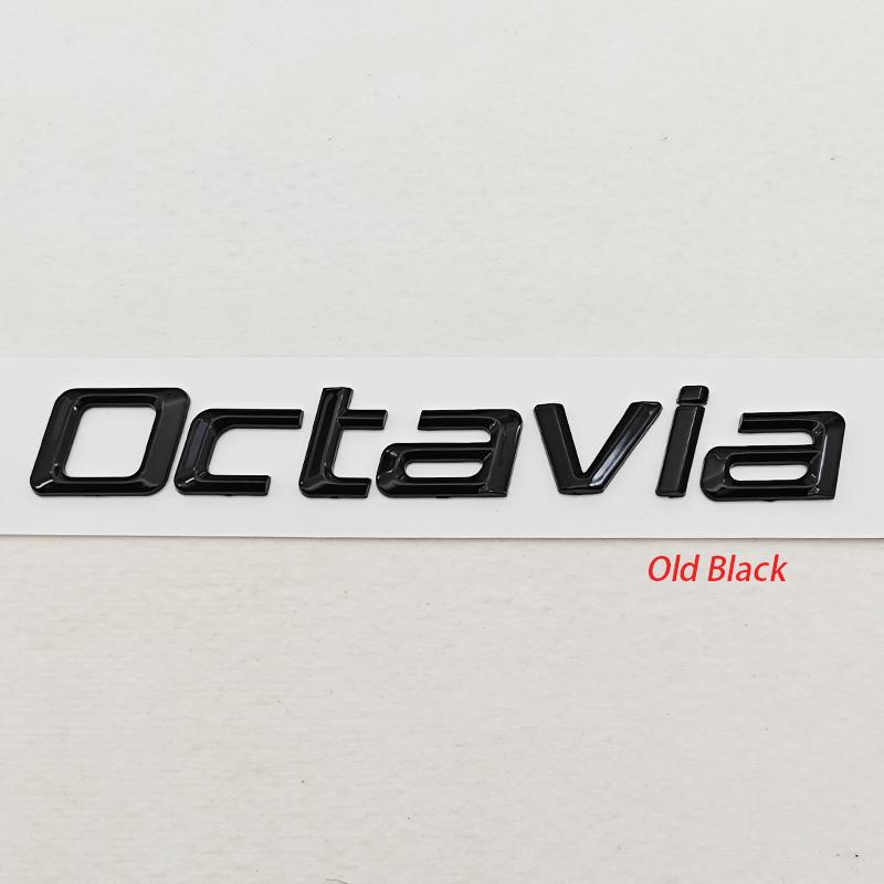 JBIW9 3D ABS Chrome Black Logo Octavia Emblem Letters Car Rear Trunk Badge For Skoda OCTAVIA 1 2 3 4 A5 A7 MK3 Sticker Accessories