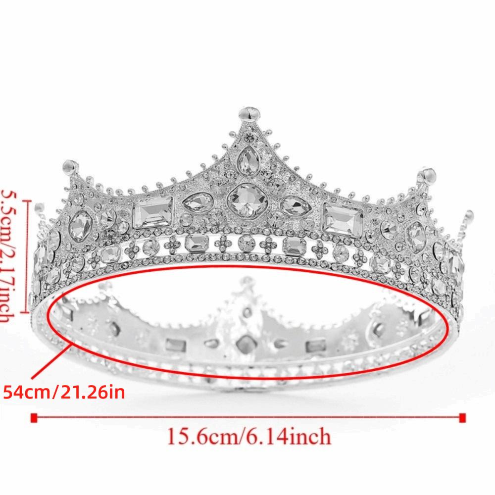 Pearl Bridal Tiara Crown Round Shape Pageant Prom Headpiece Vintage Baroque Crown  Costume Party