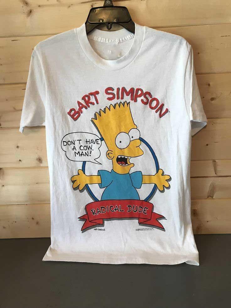 Vintage Simpsons - White Men and Women All Size Cotton T-Shirt VP034