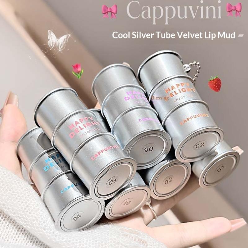 Cappuvini Металлический Тюбик Бархатный Мусс для Губ - Не Сушащий Матовый Нюдовый Стойкий Жидкий Помада Доступный Бархатный Тинт для Губ