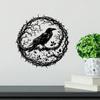 Metal Wall Art of Gothic Raven - Birds On Branch Decor. Gothic & Metal Crow Sign. Unique Home Decoration.