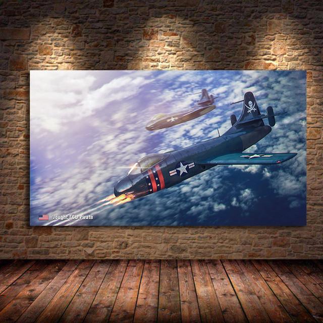 Bf109 Fighter Air Combat Monoplane Fighter Canvas Painting Classic Aircraft Living Room Home Bedroom Decoration Wall Art Picture