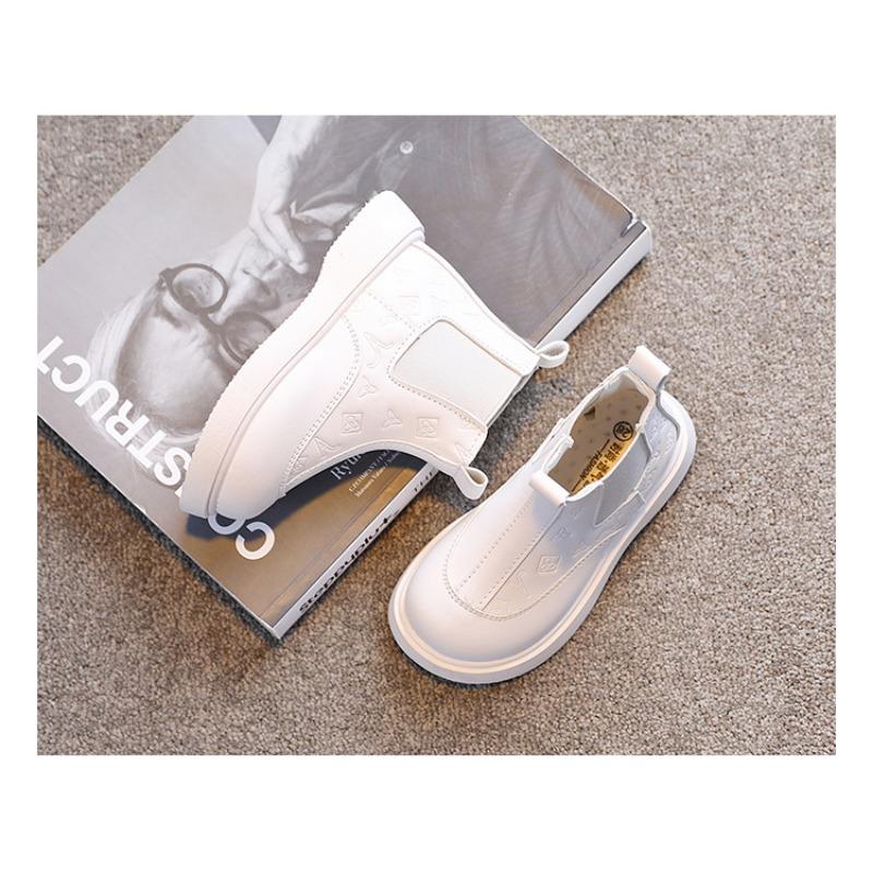 Модные универсальные новые черные одинарные ботинки в британском стиле детские короткие ботинки детские кожаные ботинки