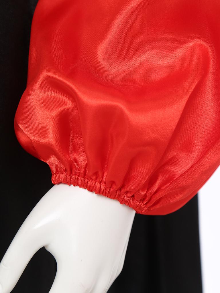 Мужской костюм для косплея арабского злодея на тематическую вечеринку Хэллоуин, с глубоким V-образным вырезом, длинными рукавами-фонариками, контрастной атласной мантией