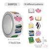 500Pcs/Roll Funny Bookish Art Kids Rewards Stickers - DIY Scrapbooks Album Decor Sealing Label Decals