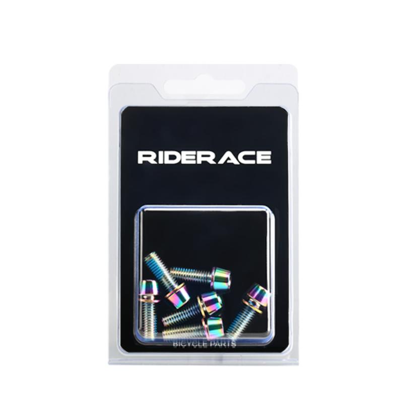 6 Pcs Bicycle Disc Brake Caliper Bolt Clamp Fixed Screws M6*18MM Titanium-plated Colorful Steel For MTB Mountain Bike