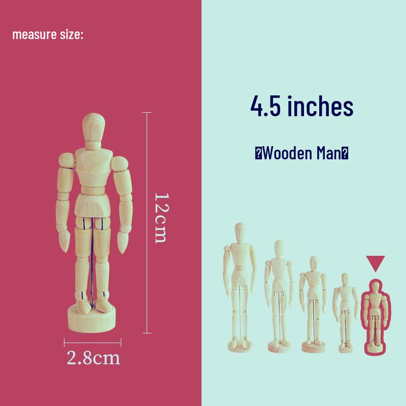 12" (30CM) Wooden Jointed Mannequin - Art Model & Home Decor