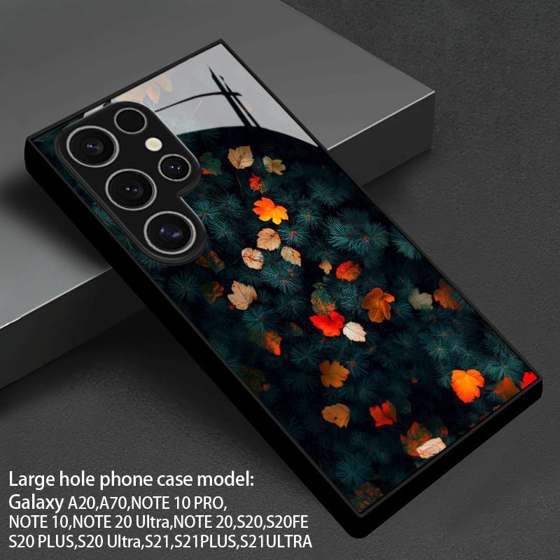 2D чехол для телефона с узором из осенних листьев, многослойный, для Samsung S26 S25 S24 S23 S22 S21 S20 A55 A54, защитная крышка из закаленного стекла