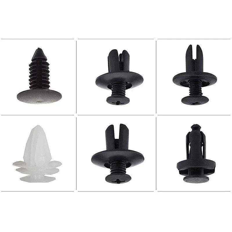 100pcs Auto Fastener Clip Car Fender Push Retainer Pin Rivet Bumper for Door Trim Panel Retainer Black White for All Car