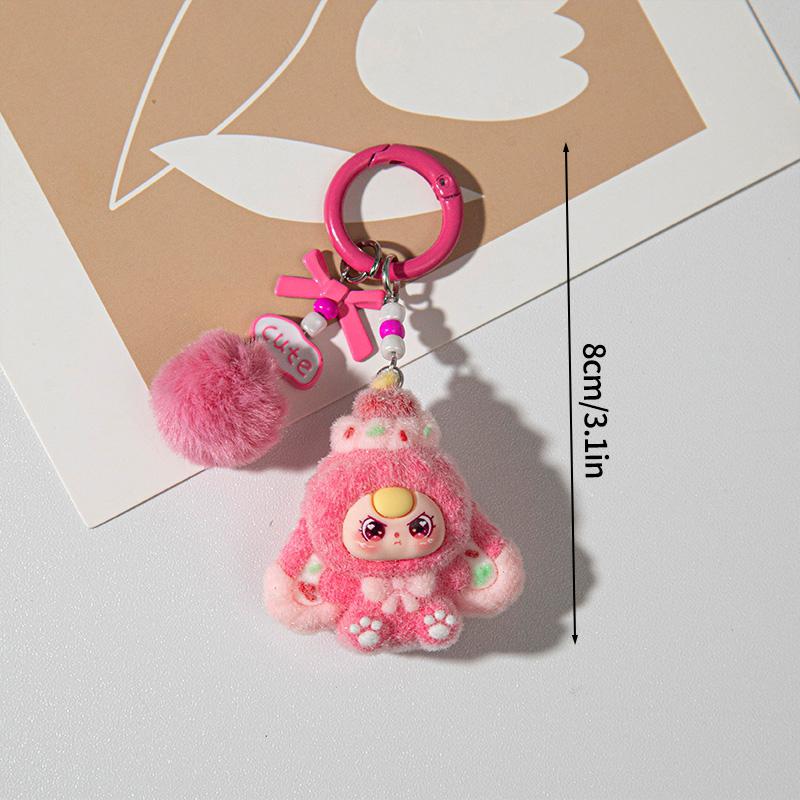 Cute Plush Keychains Party Gifts Kawaii Keychain Phone Chain New Year Xmas Party Favors Gift Baby Face Cute Aesthetic Keychain
