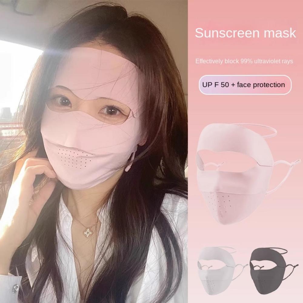 Breathable Summer Ice Silk Mask Elastic Face Gini Mask Sun Protection Face Cover Outdoor Hiking