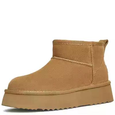 Модные зимние женские короткие плюшевые теплые зимние сапоги повседневная обувь новые замшевые меховые ботинки челси ботильоны на плоской подошве женская обувь на платформе botas