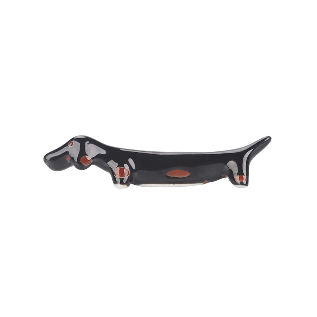 Ceramic Puppy Shaped Dachshund Chopstick Rest Tableware Rack Chopsticks Holder Dinnerware Stand