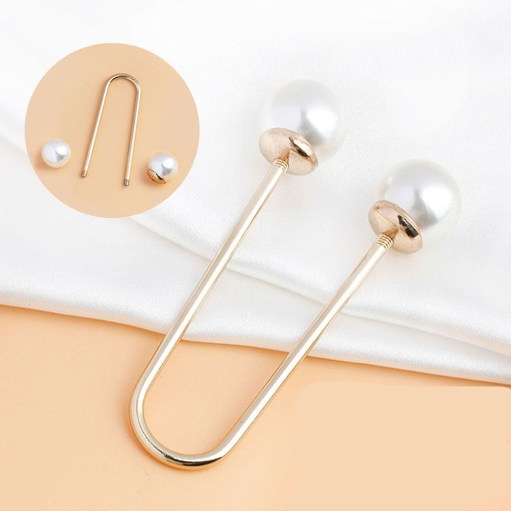 Pearl U-shaped Double Head Brooch Zinc Zinc Alloy Clothing Accessories Women