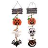 2pcs Halloween Door Hanging Sign Happy Halloween Wooden Signs Rustic Door Hanger Sign for Home Room Indoor Outdoor Ornament