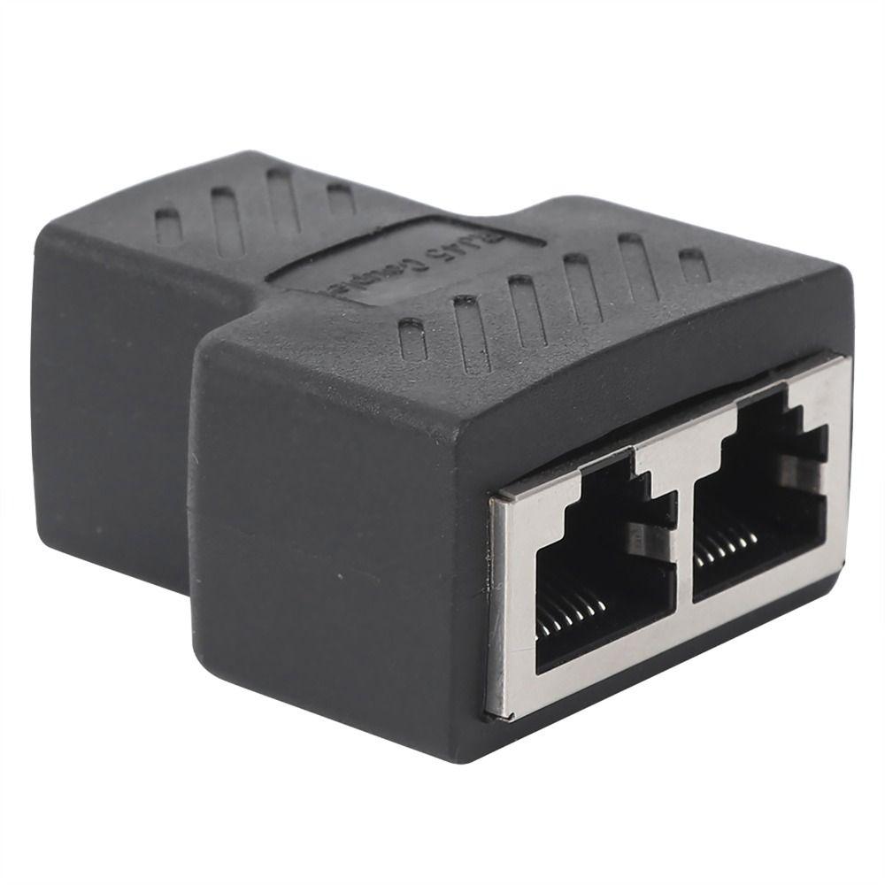 5 PCS 1 Into 2 Three Way RJ45 Ethernet Splitter Adapter Wire Extender  Internet Network Extension