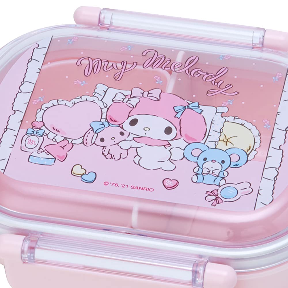 Sanrio Ланч и Сушилка Включает Имя Сделано в Персонаж My Melody 878634 Детская Коробка, 360 мл, Антибактериальная, Микроволновая печь, Посудомоечная машина, Безопасная, Наклейка,