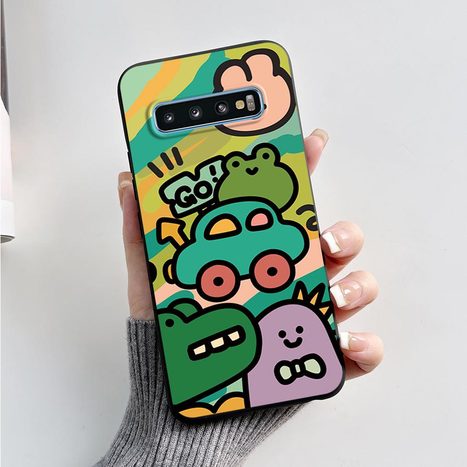 Case For Samsung Galaxy S10 S 10 Plus S10E Phone Cover Cute Rabbit Panda Painted Soft TPU Coque For Samsung S10 S10+ S10E Funda