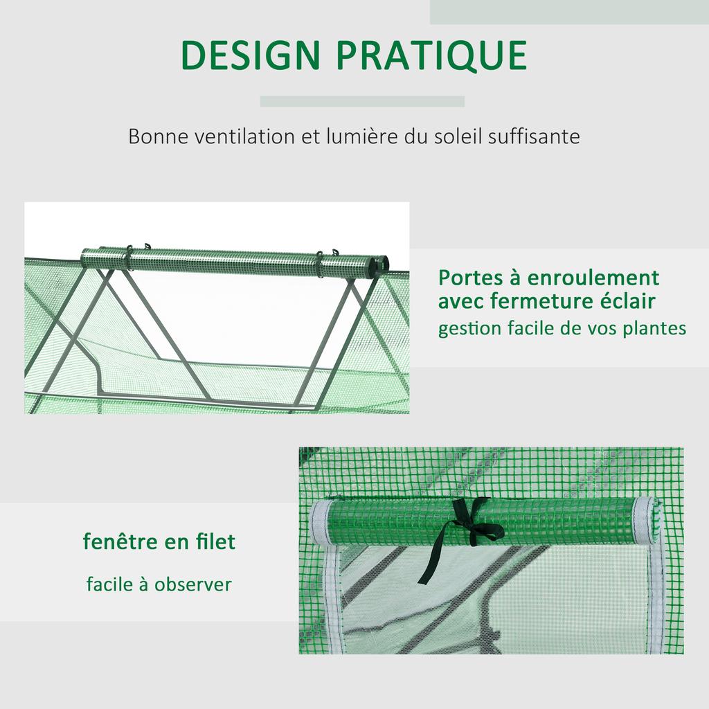 Mini Greenhouse, Portable Garden Small Greenhouse with Zipped Windows and Door, 180 x 140 x 80cm, Dark Green