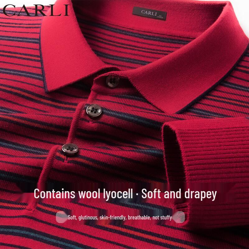 CARLI Men's Wool-Blend Oversized Knit Polo