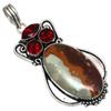 Pendant Amrican Jasper Garnet Gemstone Handmade Silver Jewelry 2.75"