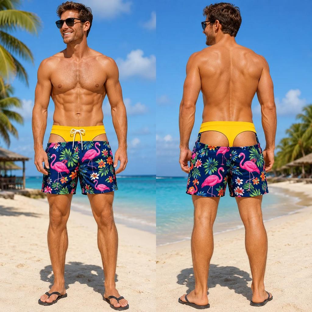 Мужские забавные купальные шорты с 3D-печатью, гавайский стиль, быстросохнущие летние пляжные шорты, уникальный повседневный и модный стиль