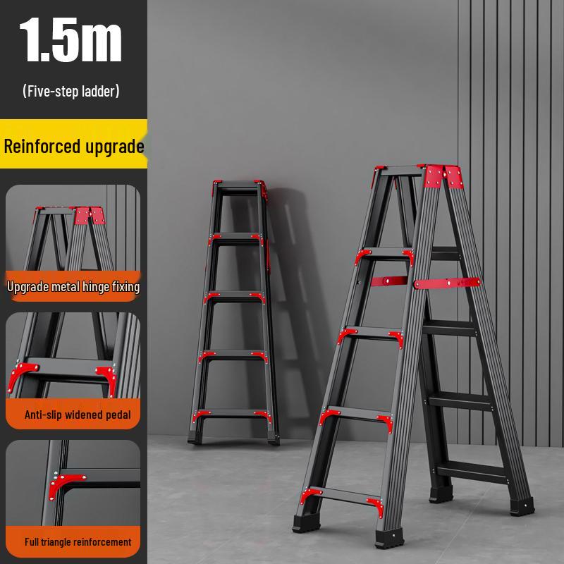 Aluminum Alloy Thickened Folding Ladder for Household and High-Altitude Use