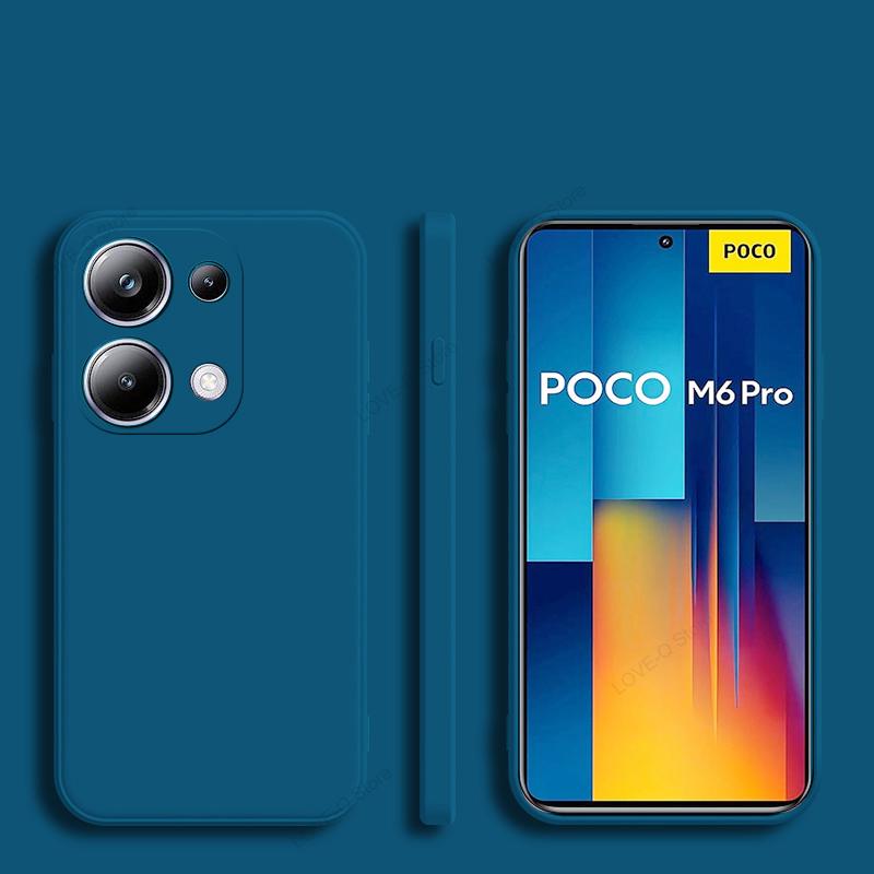Для Poco M6 M6Pro PocoM6 Pro Чехол Роскошный жидкий силиконовый чехол для Xiaomi Poco M6 M 6 M6Pro PocoM6 Pro 4G Мягкие чехлы для телефонов