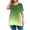 Women's Fashion Large Size Round Neck Short Sleeve Casual Print Loose Pullover Top