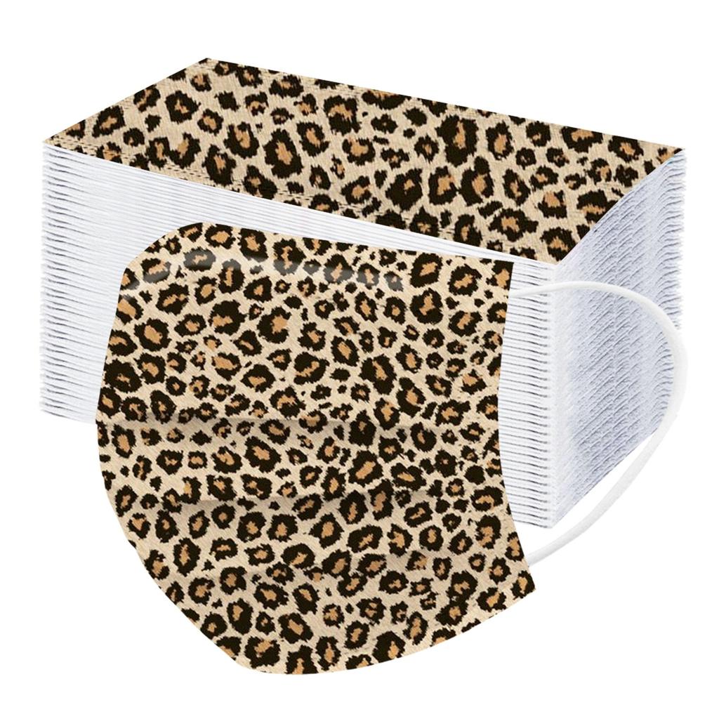 Трехслойная одноразовая пыленепроницаемая защитная маска с леопардовым принтом для взрослых