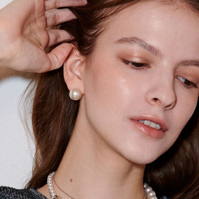 August Harmony 925silver Pearl Earring / 2size