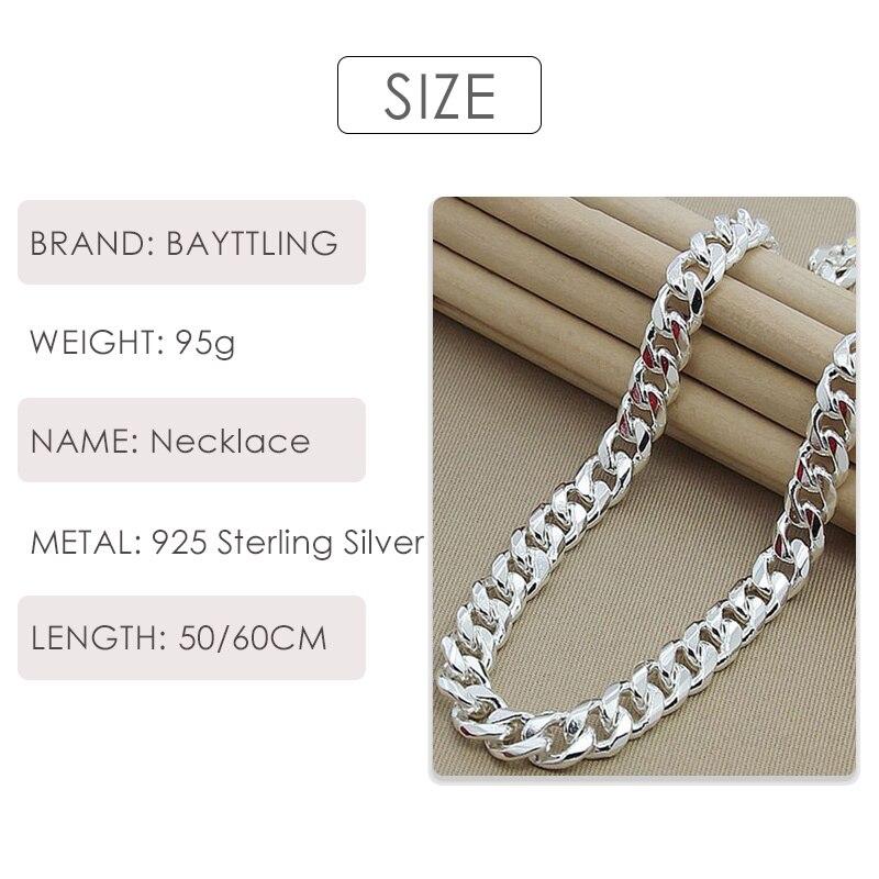 925 Silver 10MM 20/22/24 Inch Cuban Chain Necklace For Women Men Fashion Jewelry Party Birthday Gifts