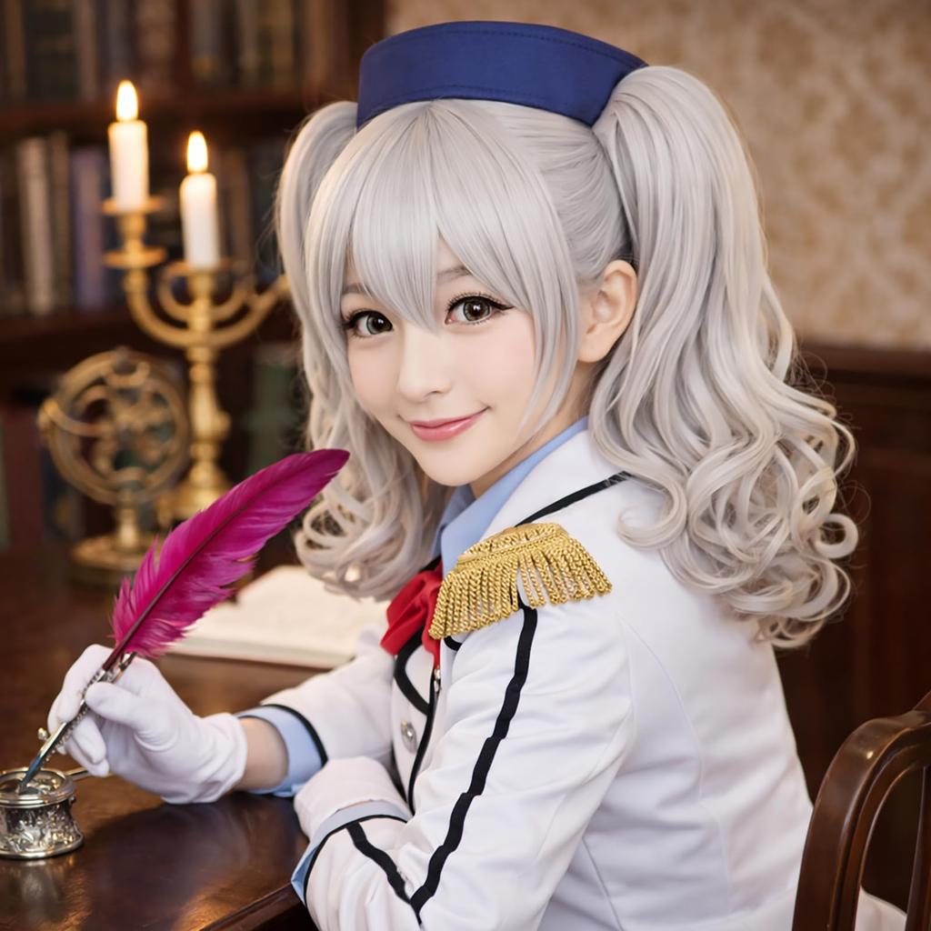 [milky time] Косплей костюм Касима из Kantai Collection с париком - Униформа на Хэллоуин - KanColle Касима