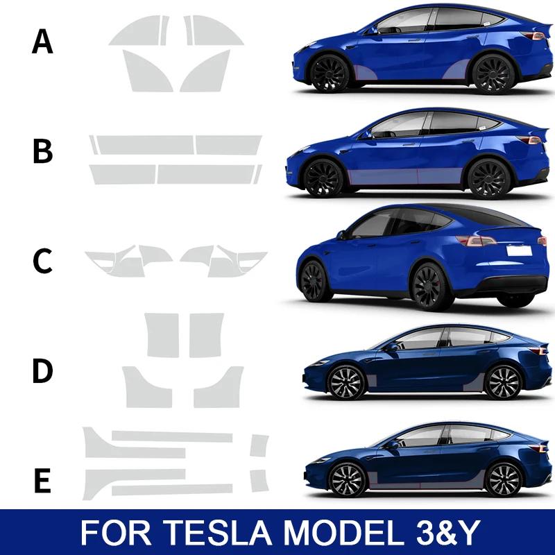For Tesla Model 3 Model Y 2017-2026 TPU Paint Protection Film Car Door Side Protective Film Pre-cut PPF Clear Bra Anti-Scratch