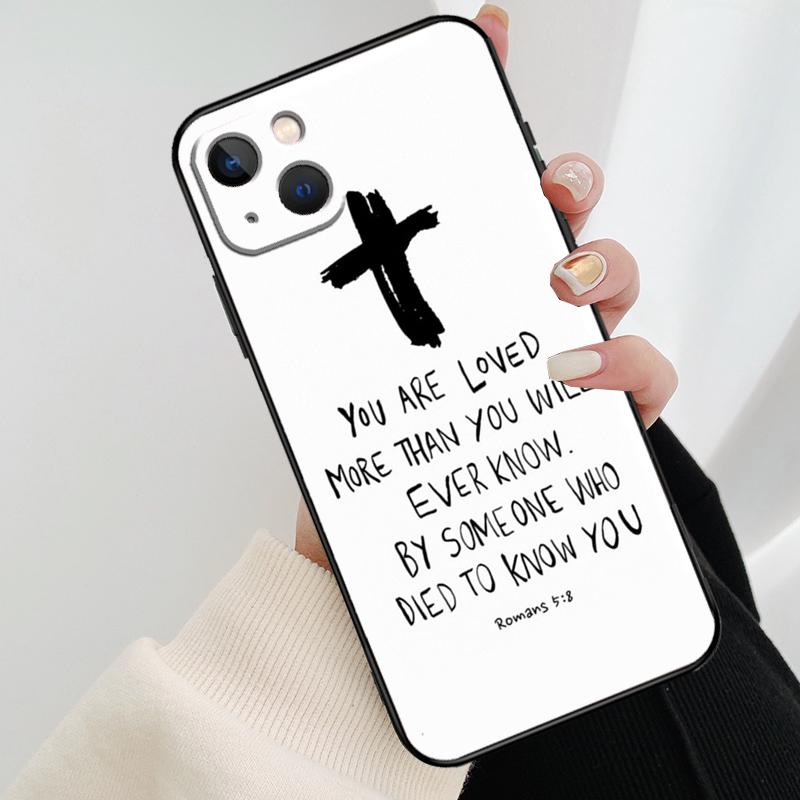 Чехол для телефона с крестом и стихом из Библии о Иисусе Христе для iPhone 17 Pro Max 16 15 11 13 12 14 Pro Max mini 15 16 Plus 16e 17 Air Cover