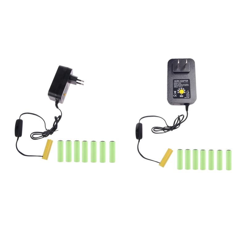 Регулируемый AC-DC адаптер питания 3V-12V с USB-выходом, замена для батареек AA, заменяет 2-8 шт. батареек AA