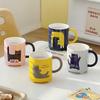 Abstract Cartoon Cat Ceramic Cup Couple Home Breakfast Milk Mug Office Afternoon Tea Coffee Cup