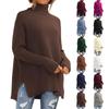 Women's Solid Turtleneck Sweater Slouchy Bat-sleeved Stylish Pullover Top