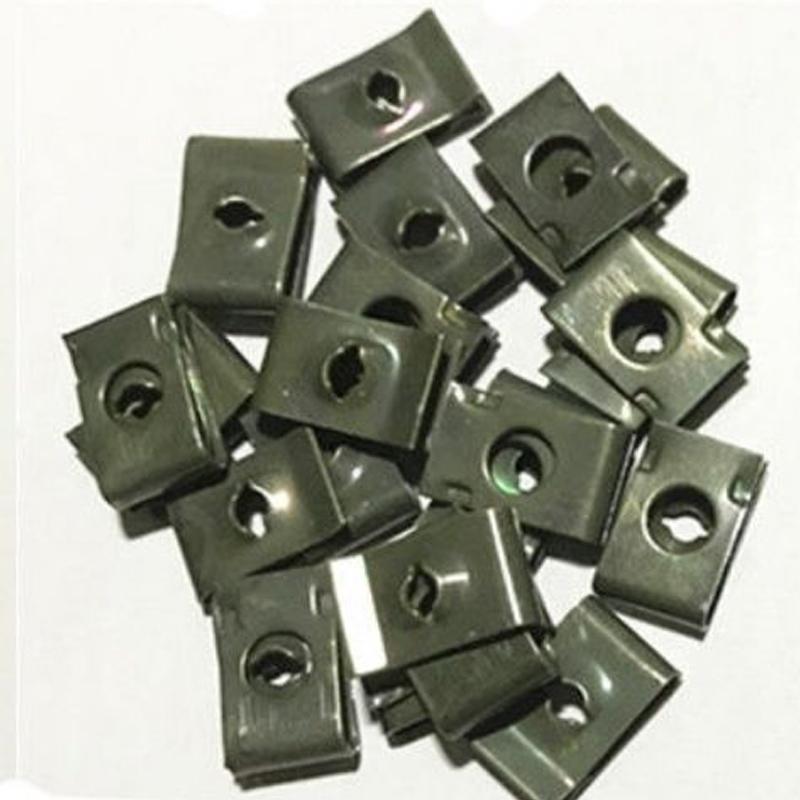 150Pcs Car Metal Screw Fastener U-Type Clips Anti-rust Clamp Fastener Bumper Fender Trim Panel Fastener Board Clip Accessories