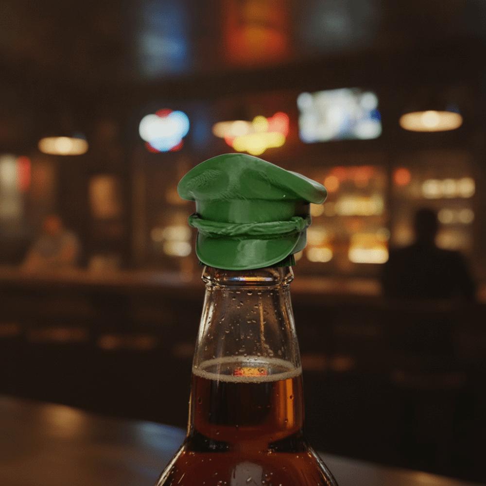 2PCS Creative Hat-shaped Bottle Cap Plastic Sunshade Cap Ornaments Cute Beer Bottle Cap Drink